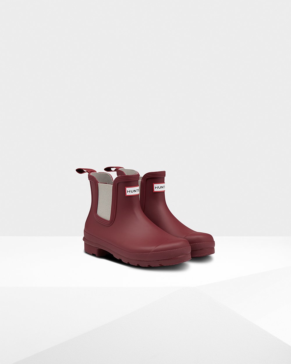 Botas Chelsea Hunter Feminina Cinzentas Vermelhas/Turquesa Luz Cinzentas - Original - 53ZVYTDOP